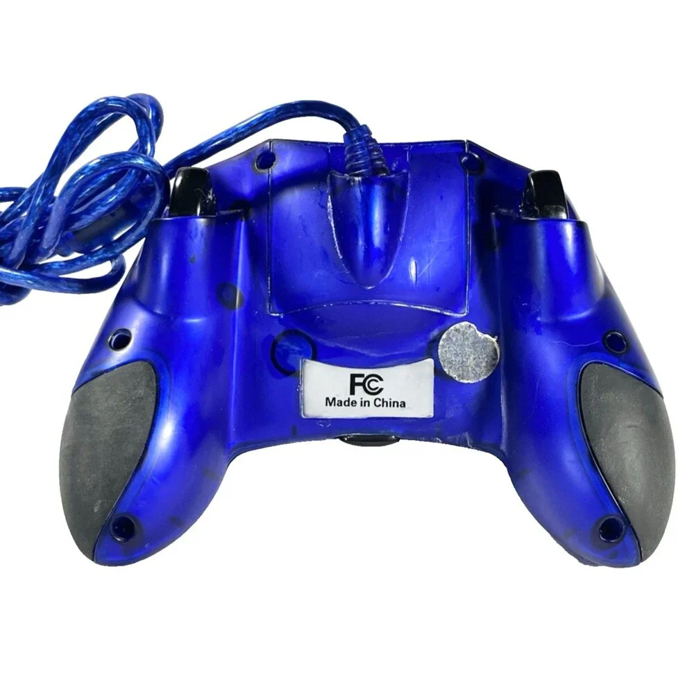 Datel Xbox Vintage Blue Wired Controller Complete with Breakaway Tested